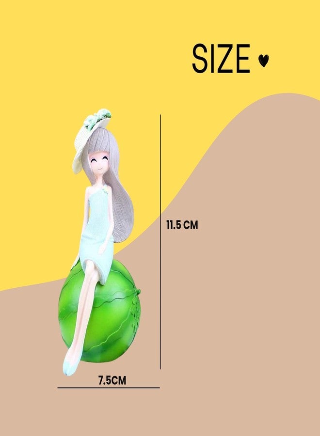 VAYINATO 2Pcs Resin Fruit Girl Figurine - Small Desktop and Aquarium Ornament for Home & Office Decor, Cute Craft Gift for Women & Girls - Random Color, 6.5x12.5cm - Ideal for Gift and Decor - Image 3